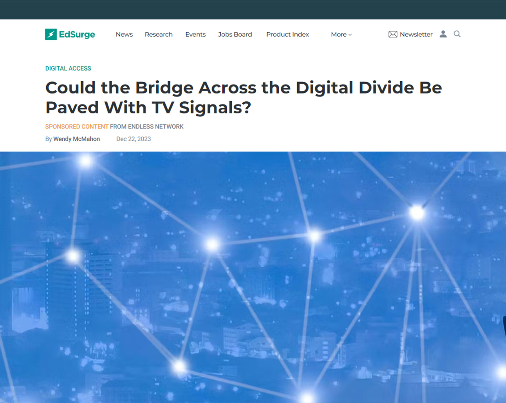 Could the Bridge Across the Digital Divide Be Paved With TV Signals?