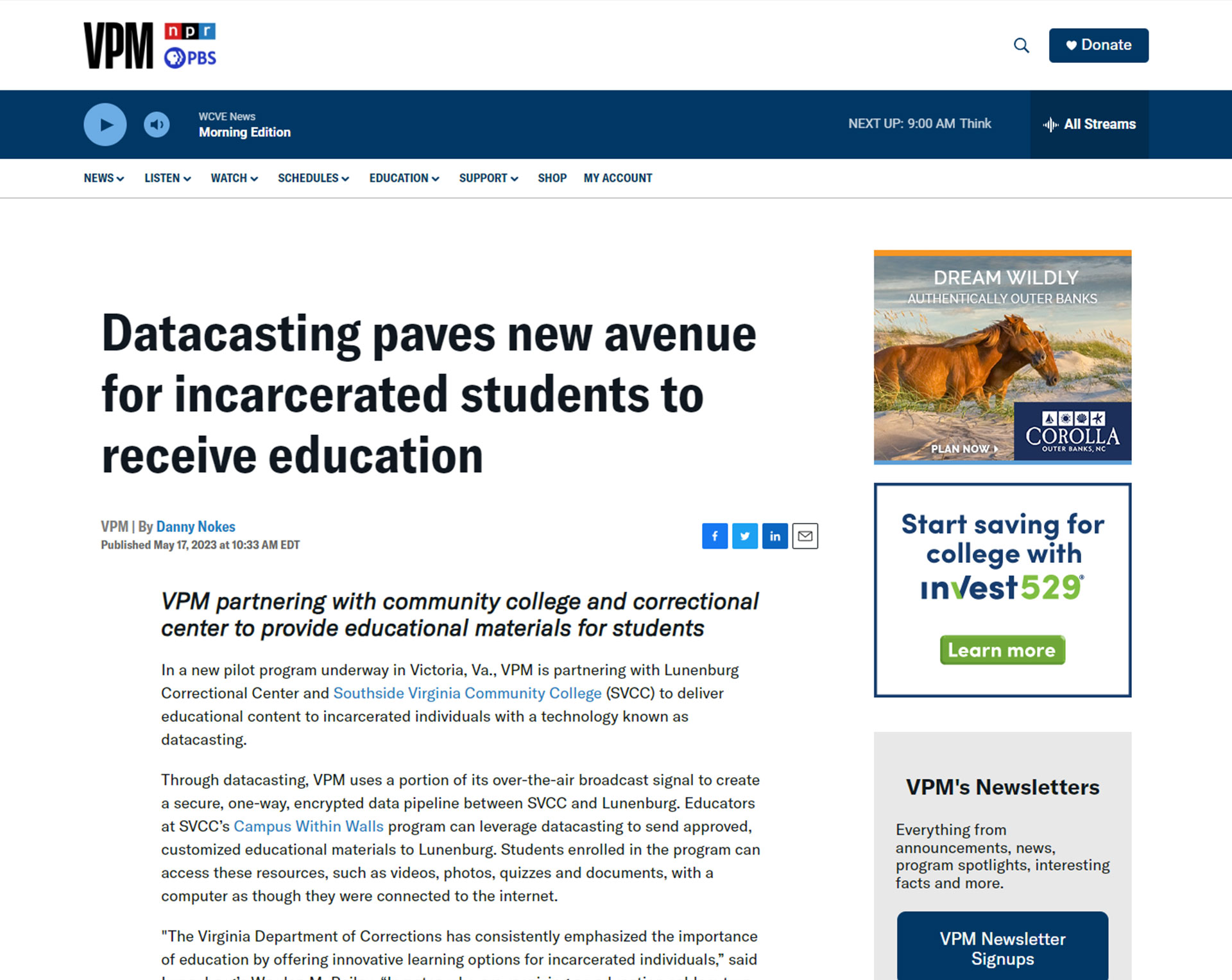 Datacasting paves new avenue for incarcerated students to receive education